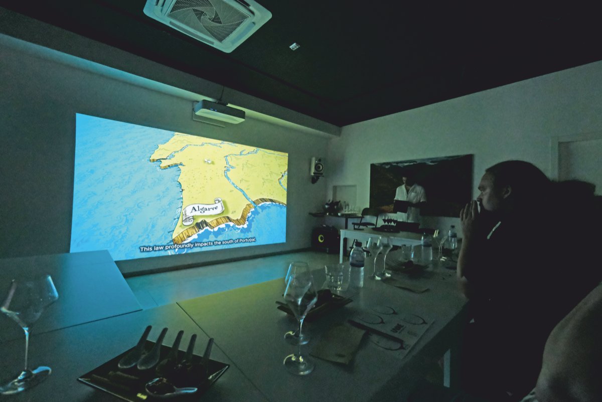 Guests watching an illustrated film at UVAE